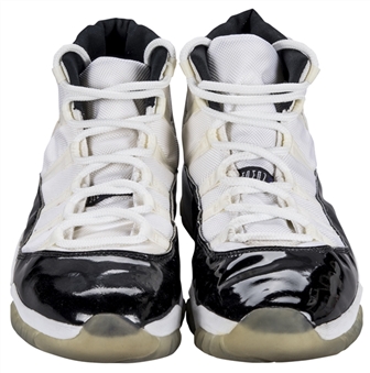 1995-96 Michael Jordan Game Used and Signed Air Jordan Concord 11 Sneakers - 72-Win Season! - Donated by Jordan To The CharitaBulls 9th Annual “Festabulls” Auction (Beckett)